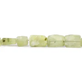 11x9-16x10mm Prehnite Hammer Faceted Rectangle Beads 8 in 15 pcs