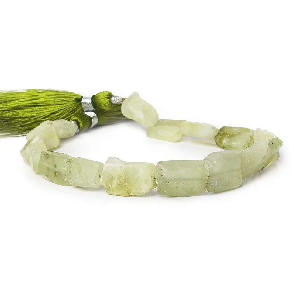 11x9-16x10mm Prehnite Hammer Faceted Rectangle Beads 8 in 15 pcs