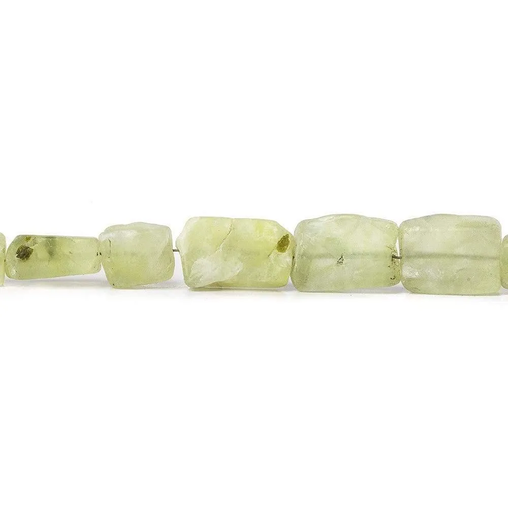 11x9-16x10mm Prehnite Hammer Faceted Rectangle Beads 8 in 15 pcs