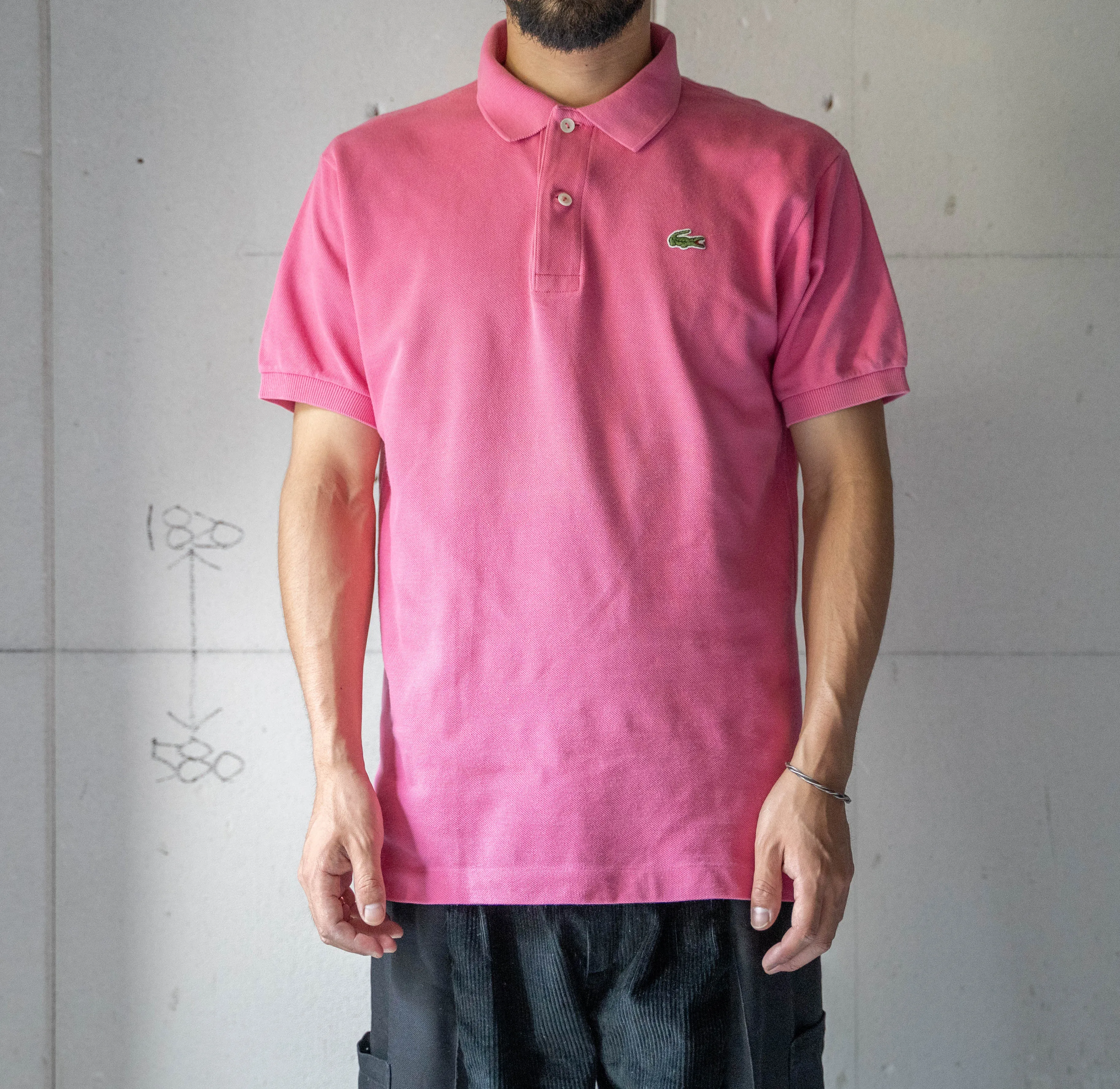 1970-80s LACOSTE pink color polo shirt 'made in France' -2