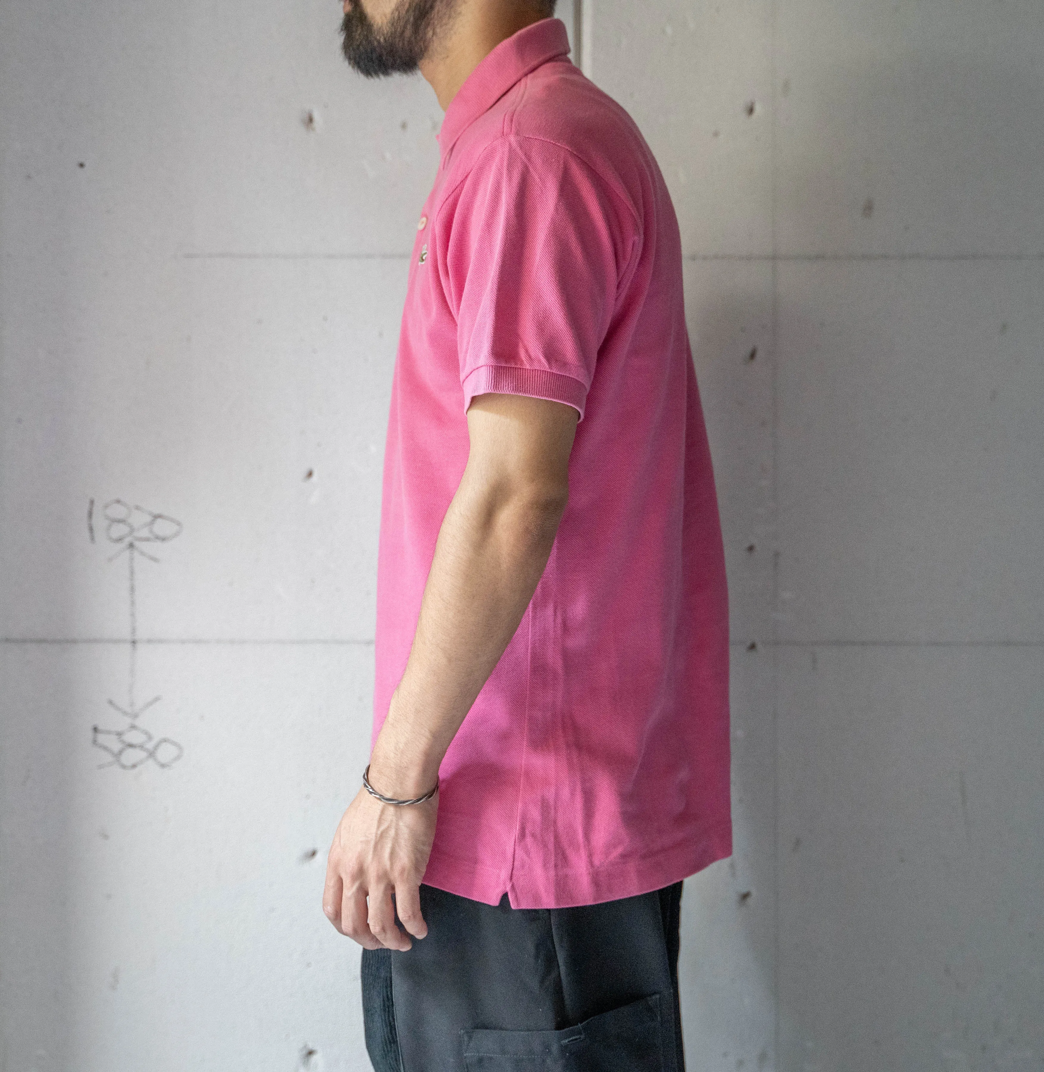 1970-80s LACOSTE pink color polo shirt 'made in France' -2