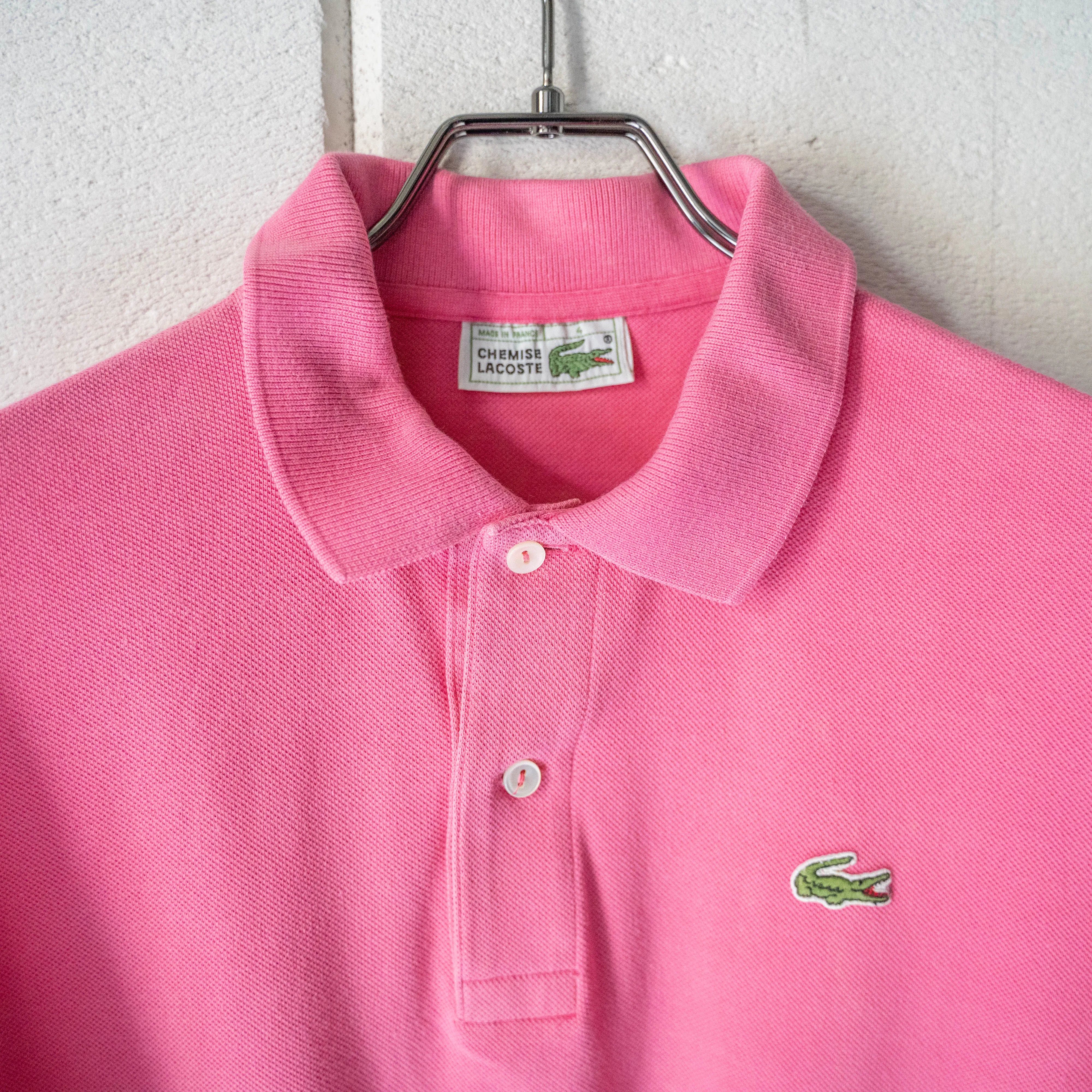 1970-80s LACOSTE pink color polo shirt 'made in France' -2