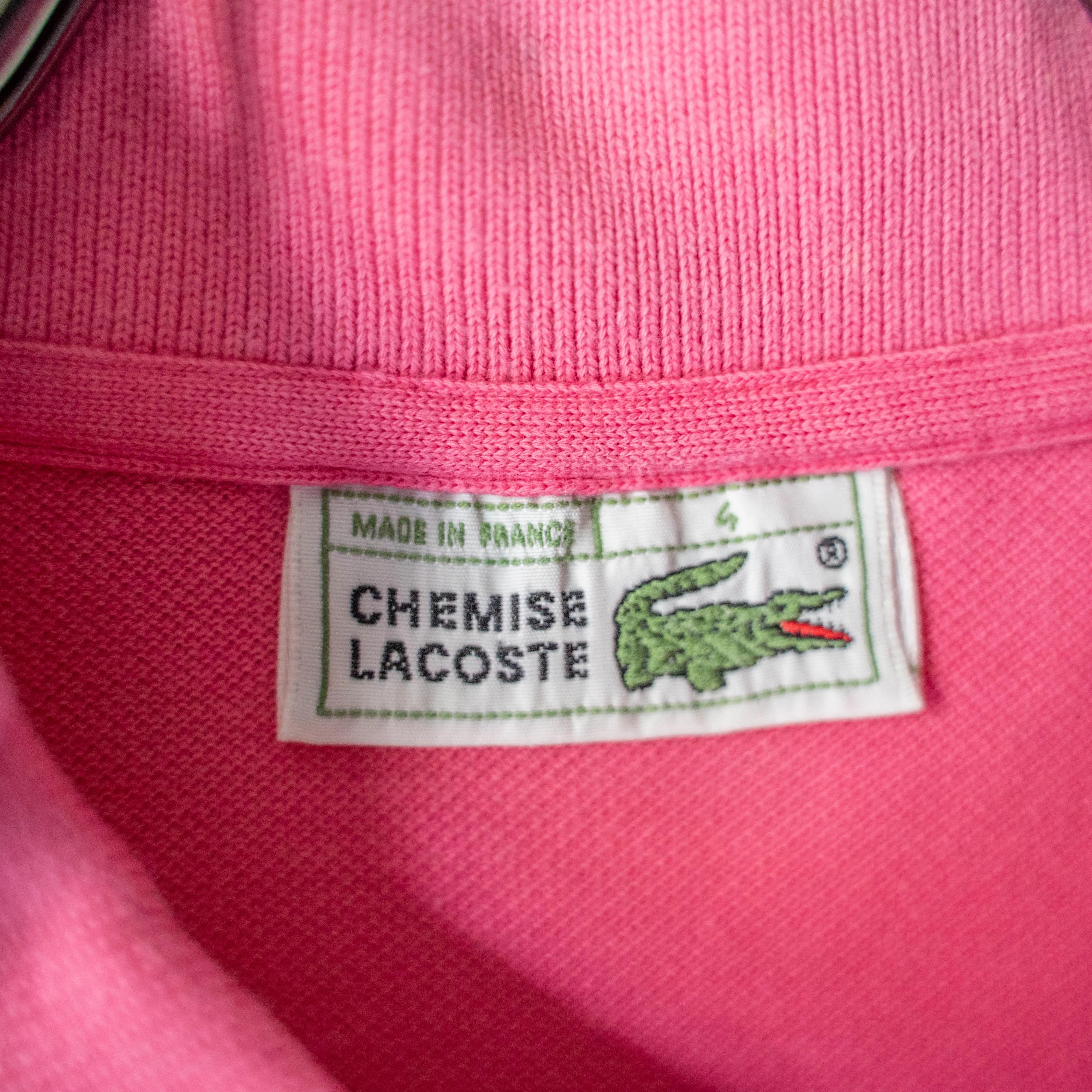 1970-80s LACOSTE pink color polo shirt 'made in France' -2