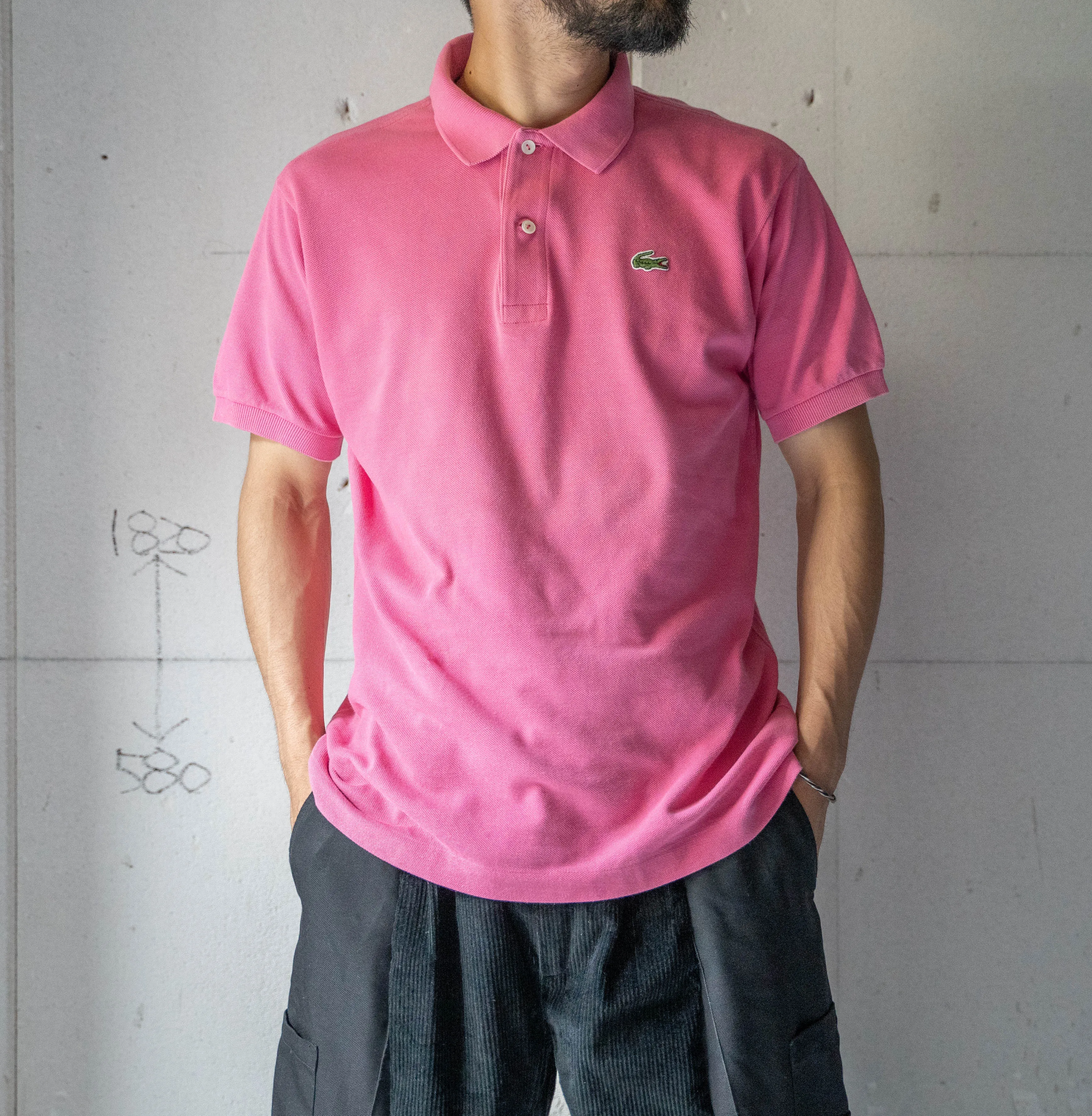 1970-80s LACOSTE pink color polo shirt 'made in France' -2