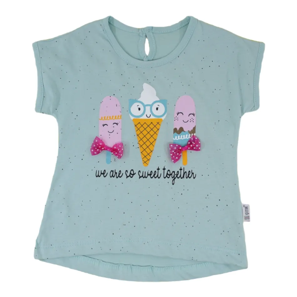 2 Pc T-Shirt And Bicycle Shorts Set - We Are So Sweet Together