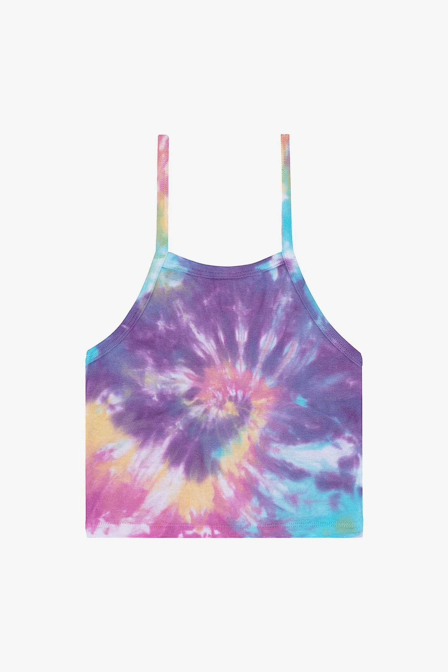43091TD - Tie Dye Baby Rib Halter Top
