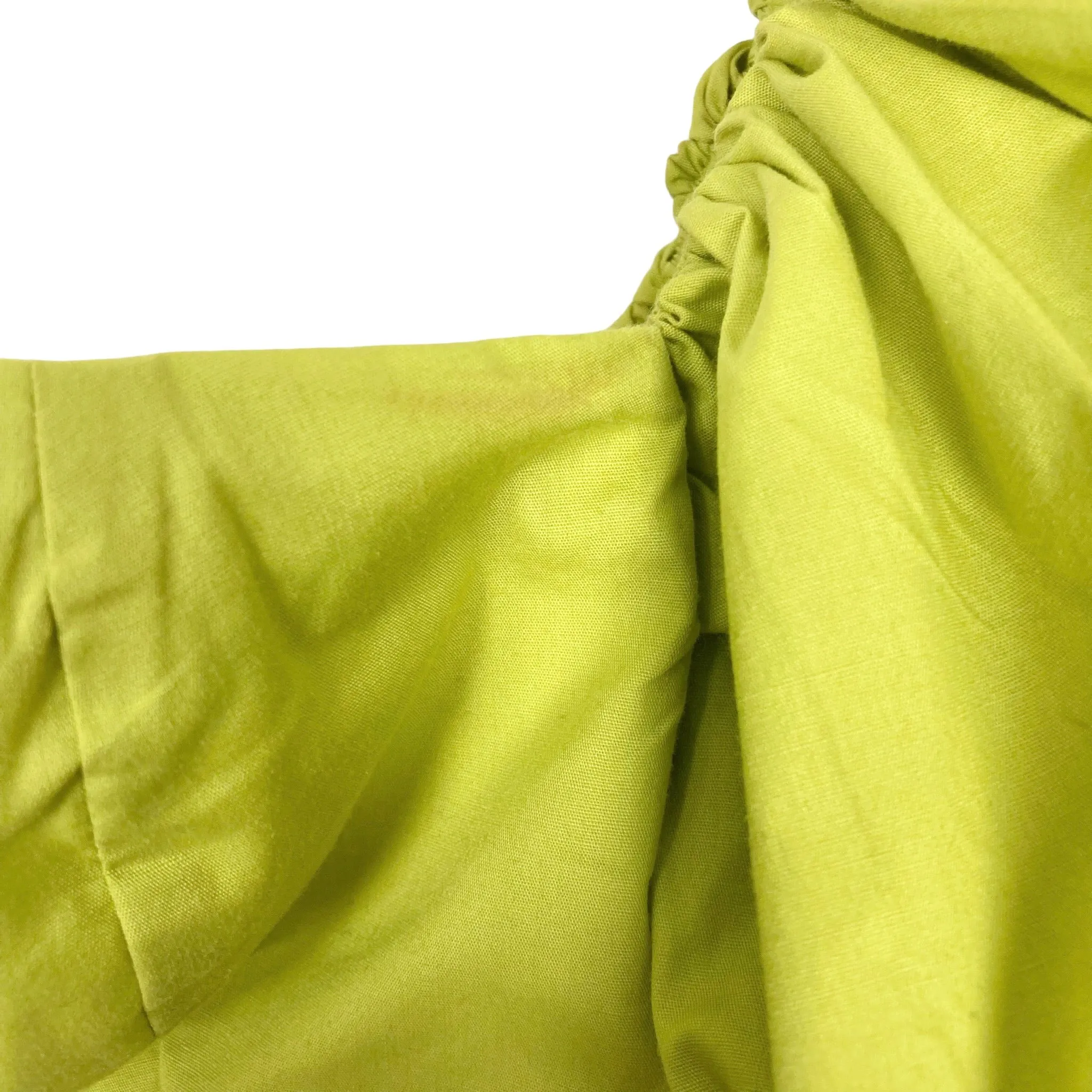 Abercrombie & Fitch Chartreuse Poplin Off the Shoulder Cropped Top- Size S (sold out online, see notes)