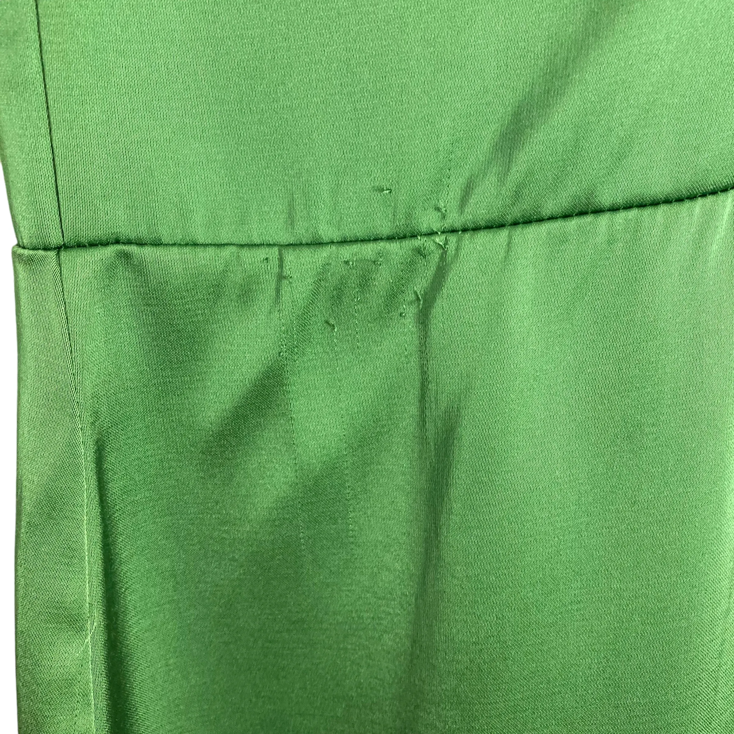 Abercrombie & Fitch Green Satin Smocked Back Front Slit Dress- Size XL (see notes)