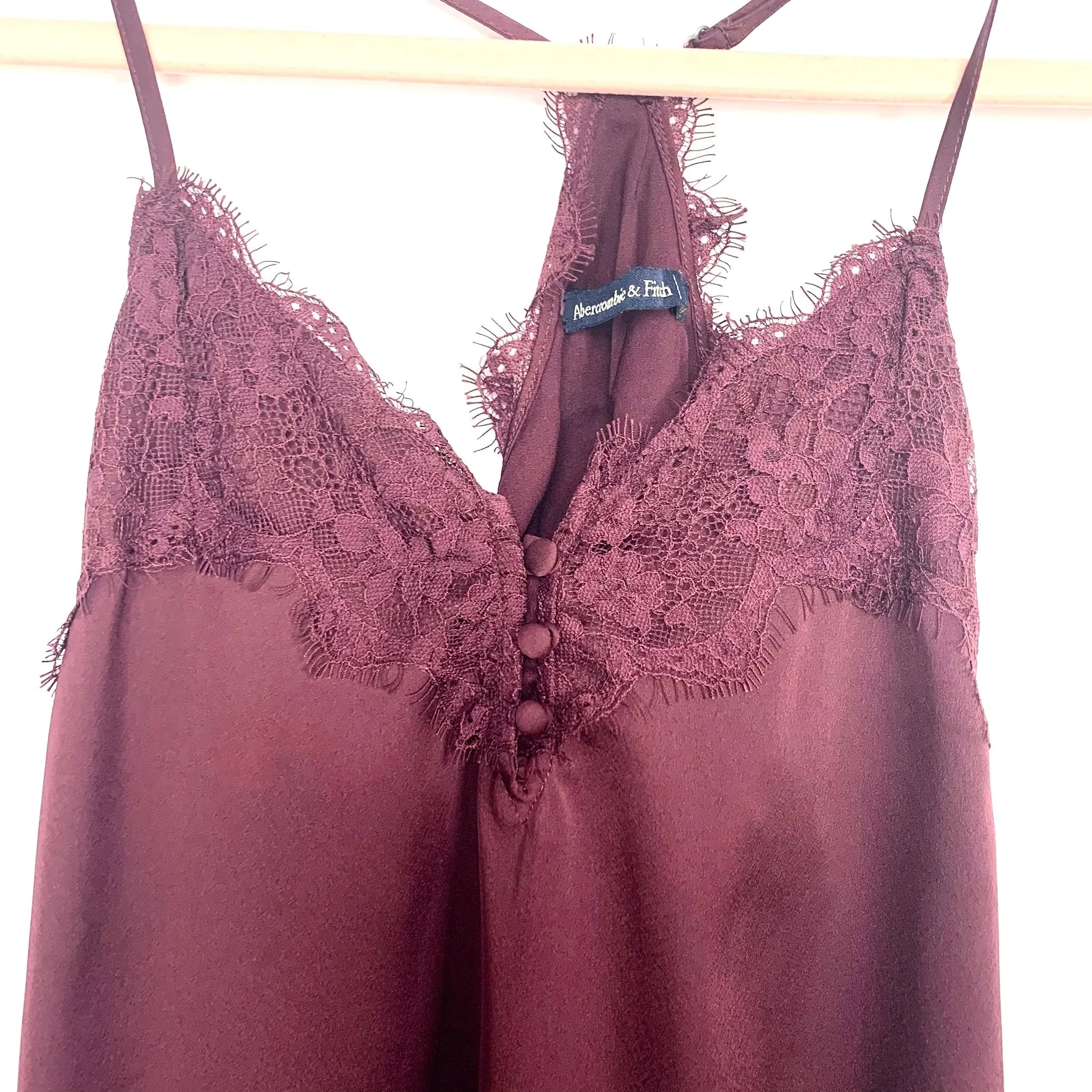 Abercrombie & Fitch Wine Lace Trim Cami- Size XS