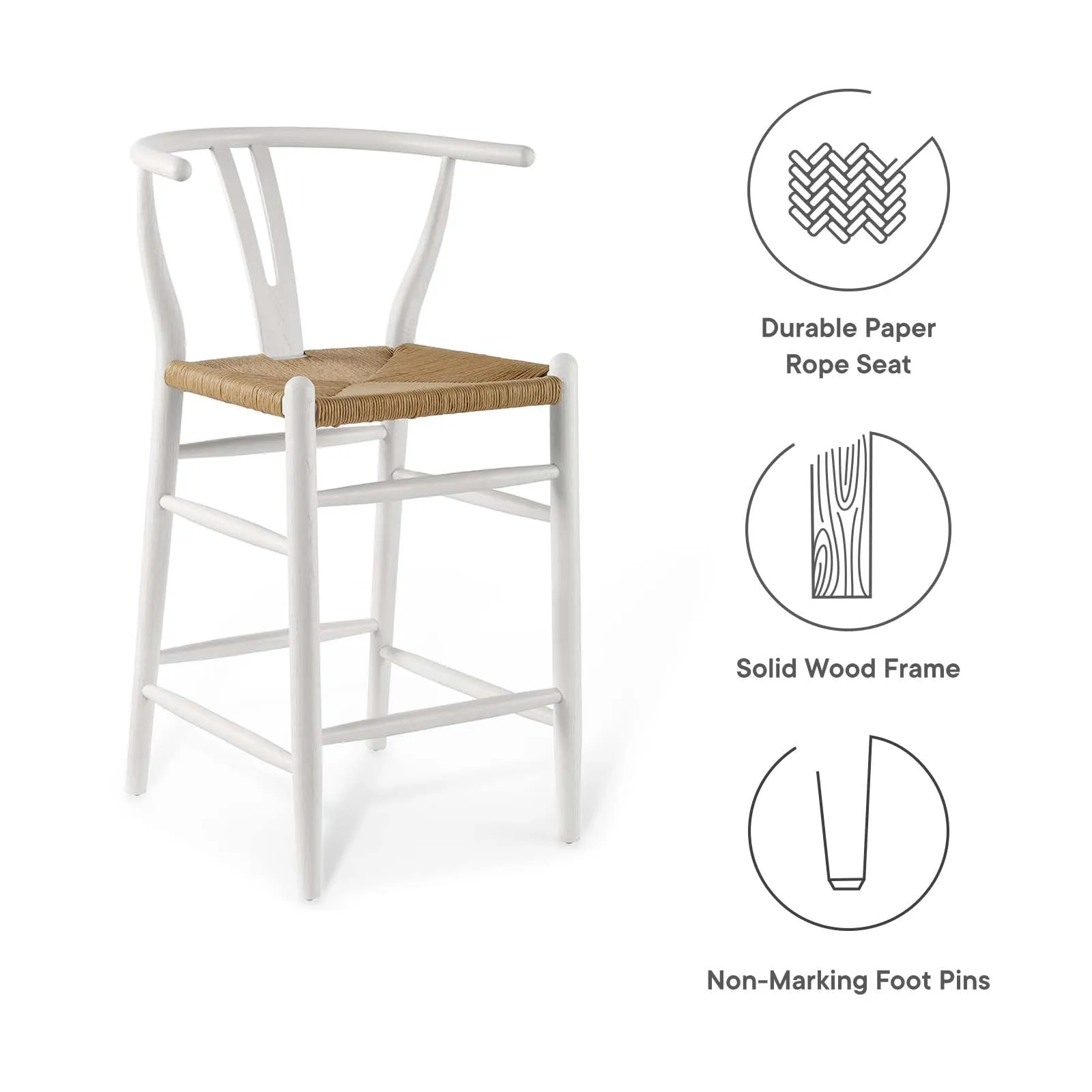 Amish Wood Counter Stool by Modway
