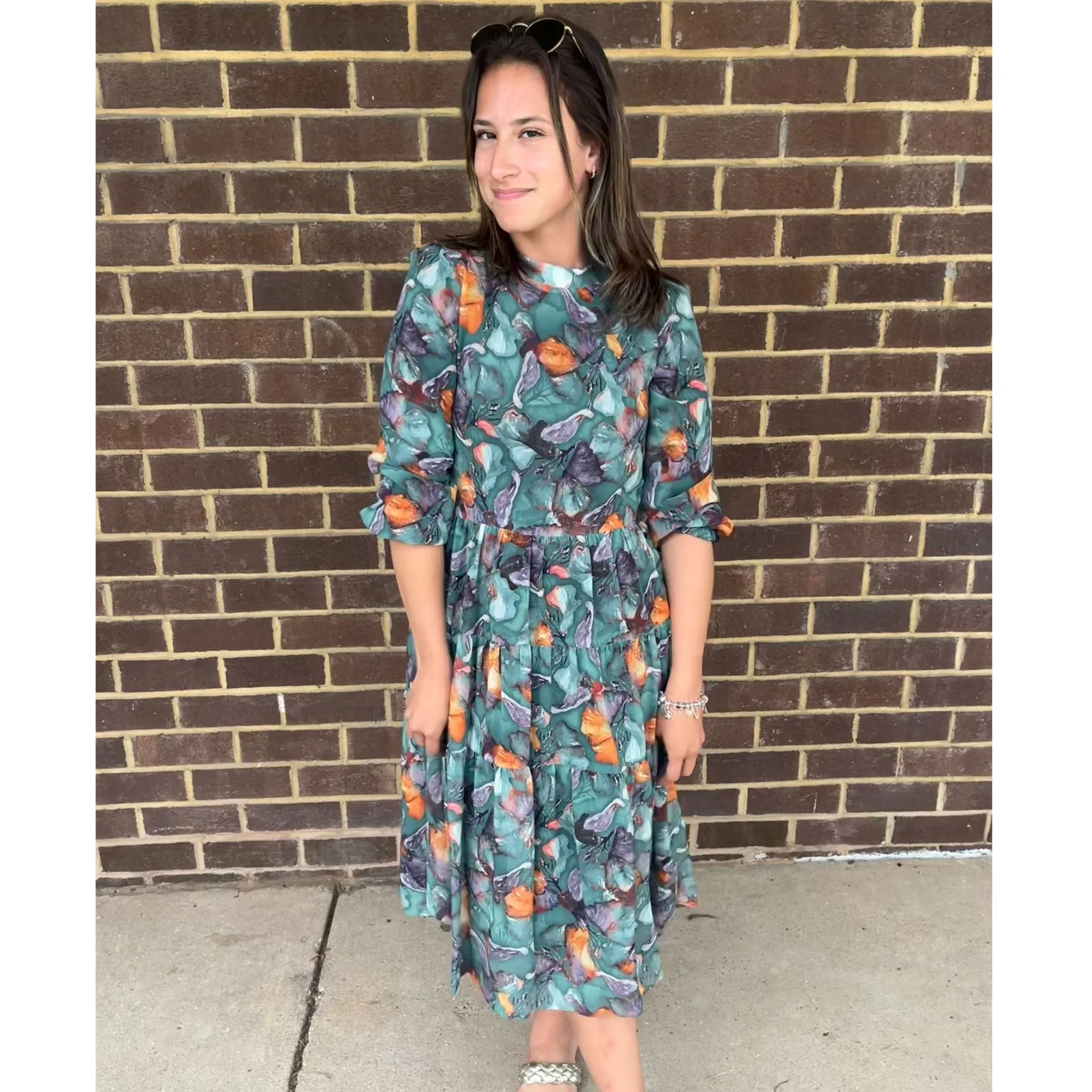 Arwen Tiered Dress Green