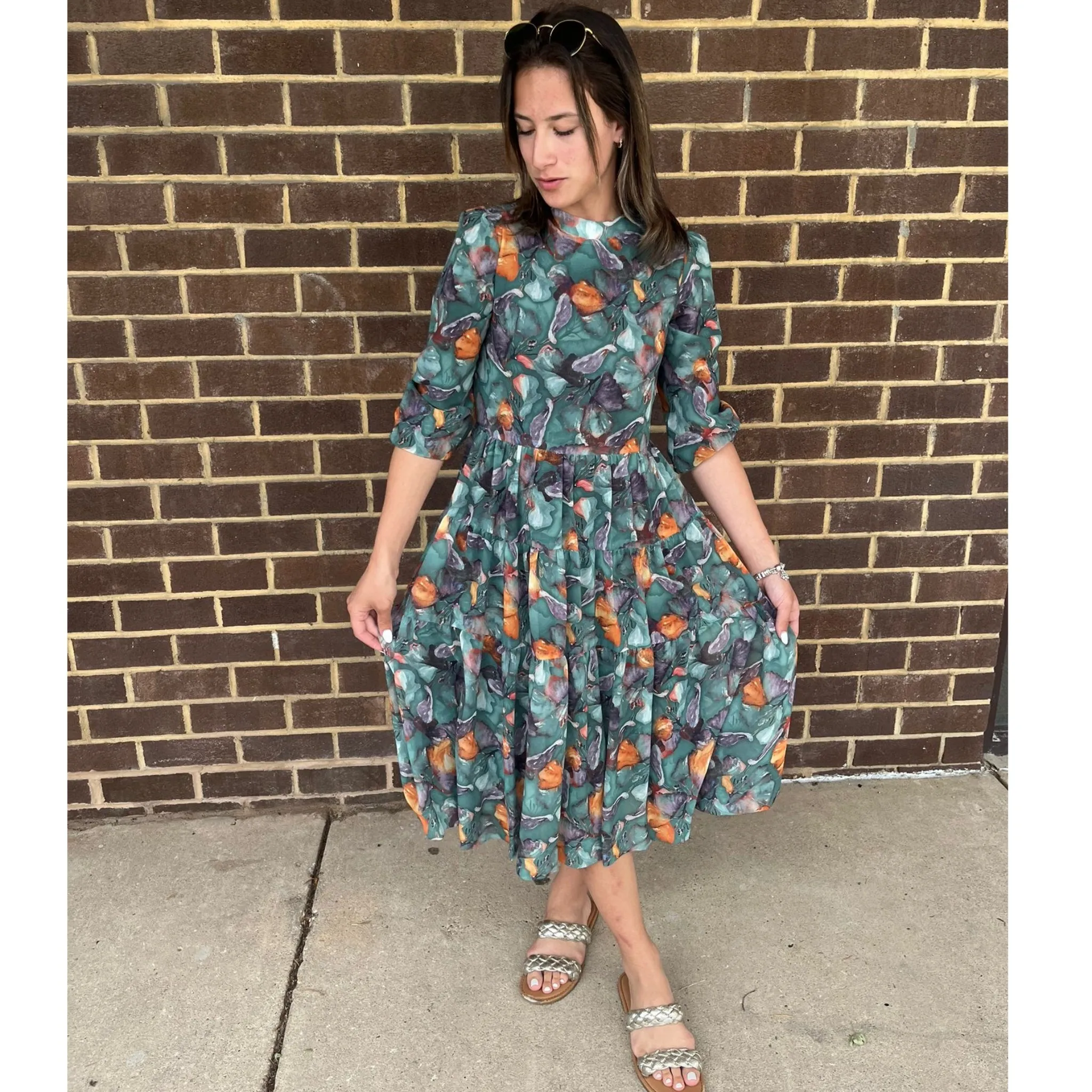 Arwen Tiered Dress Green