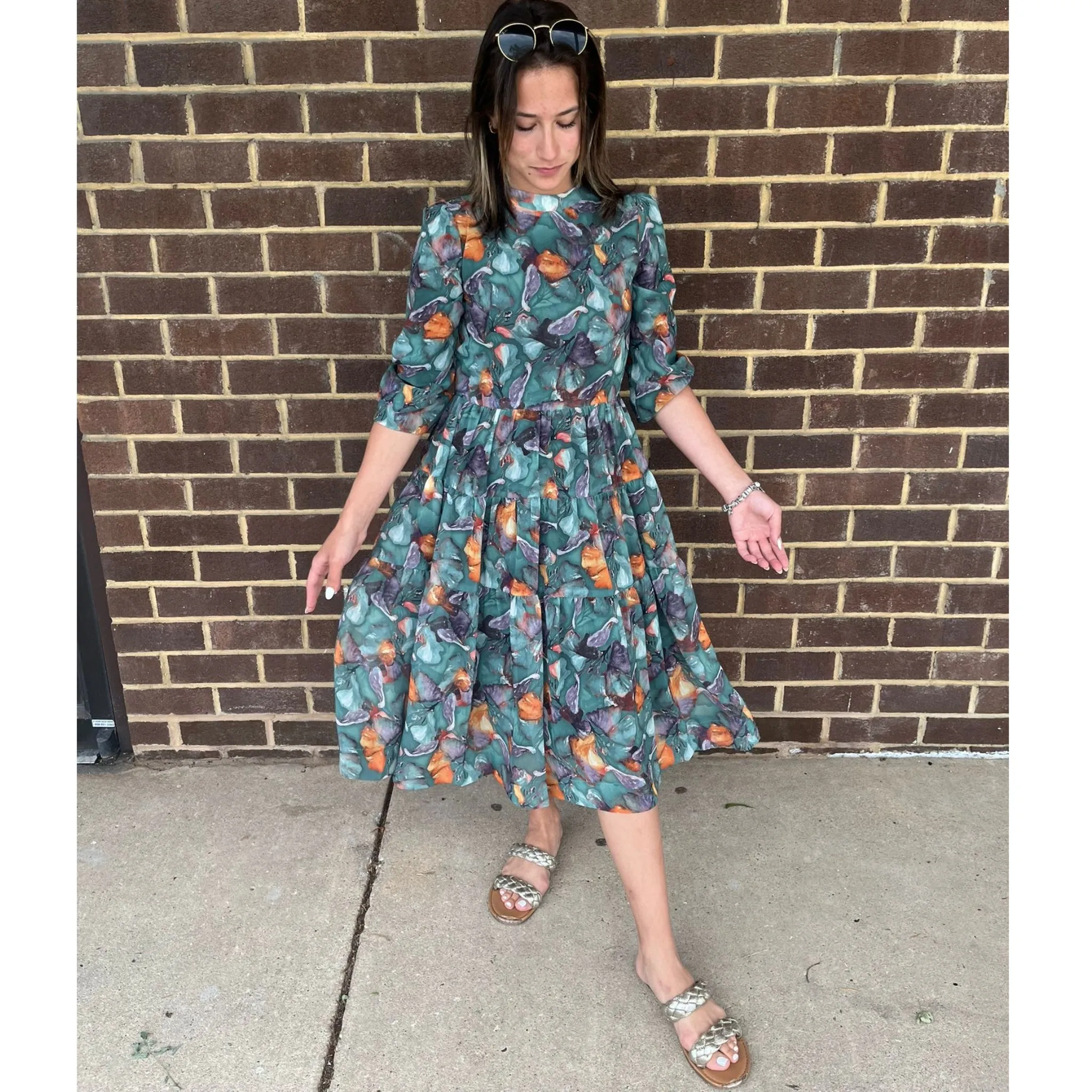Arwen Tiered Dress Green