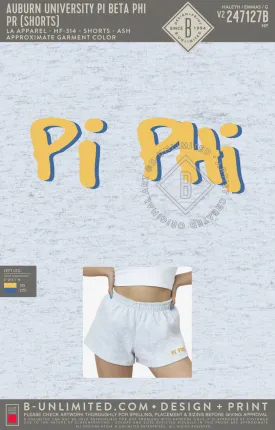 Auburn University Pi Beta Phi - PR (shorts) - LA Apparel - HF-314 - Ash