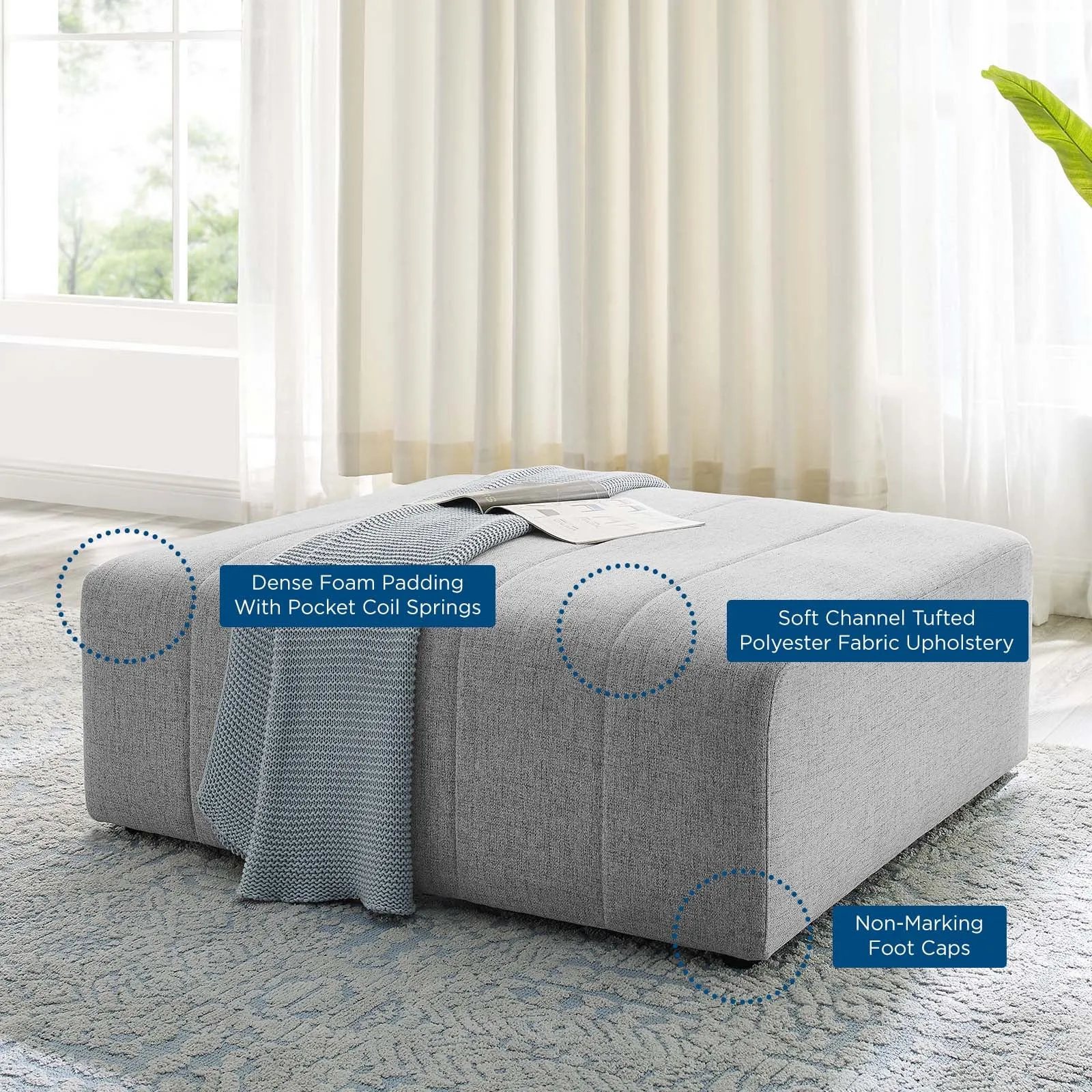Bartlett Upholstered Fabric Ottoman by Modway