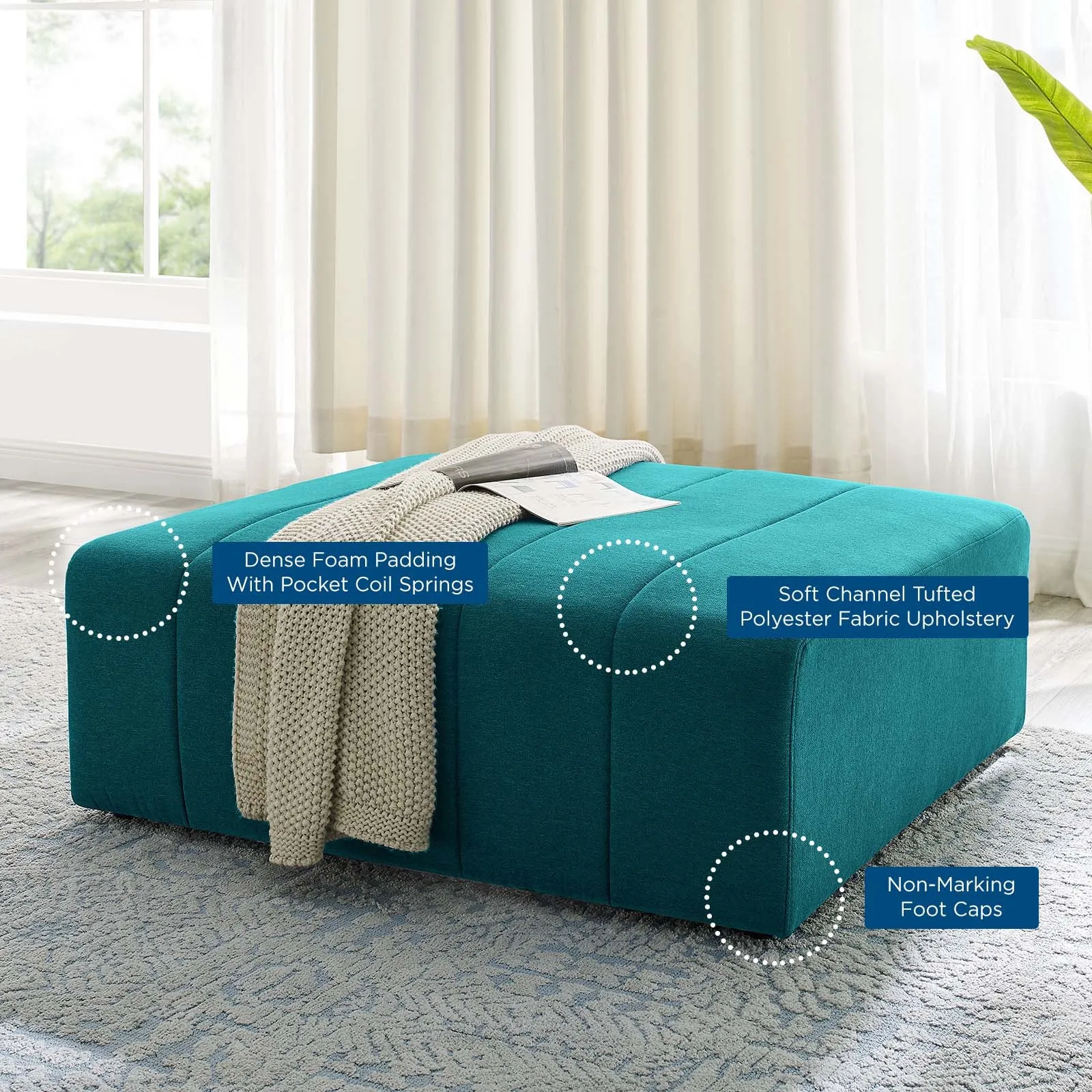 Bartlett Upholstered Fabric Ottoman by Modway