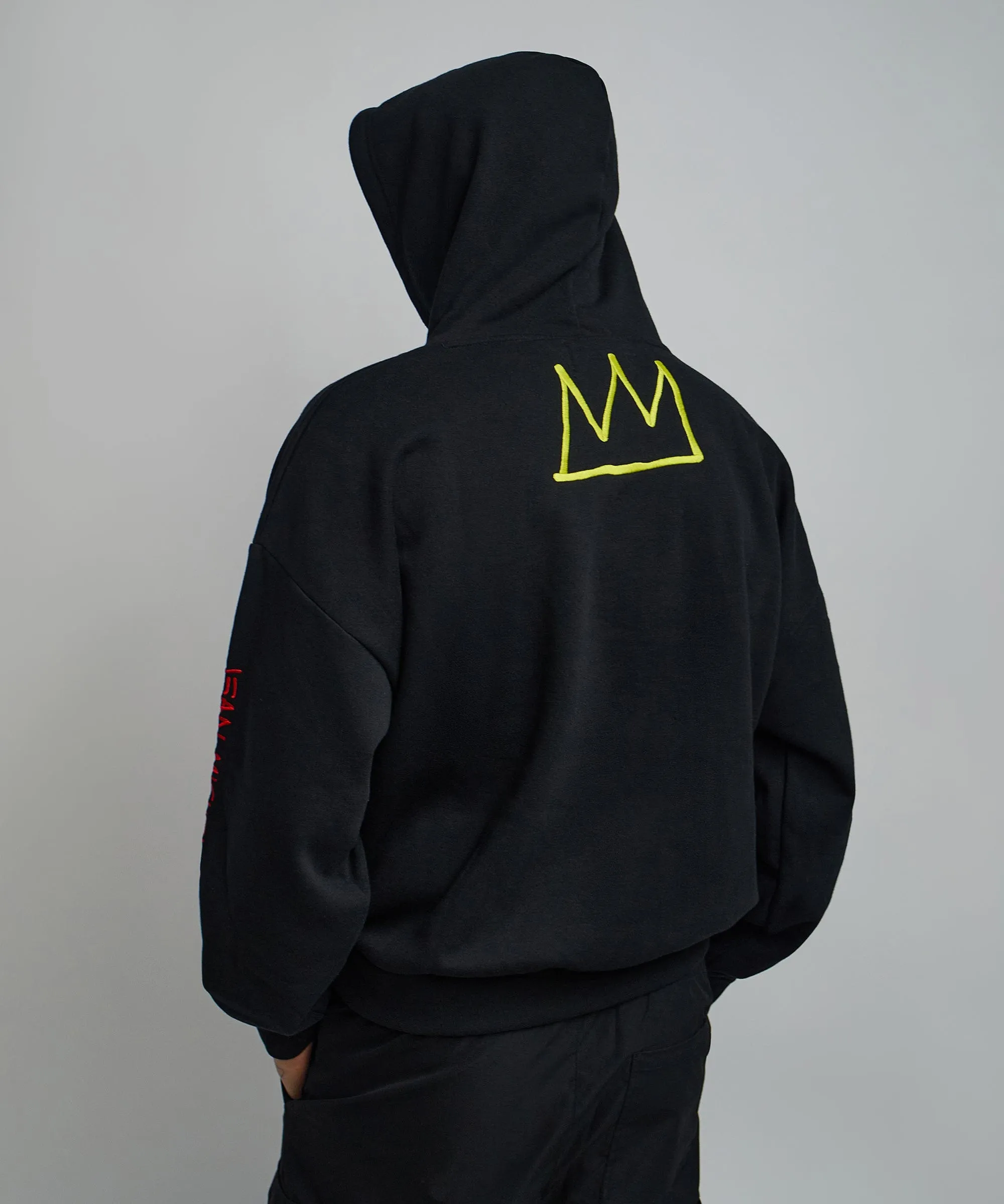Basquiat™ Evil Thoughts Embroidered Hoodie - Black