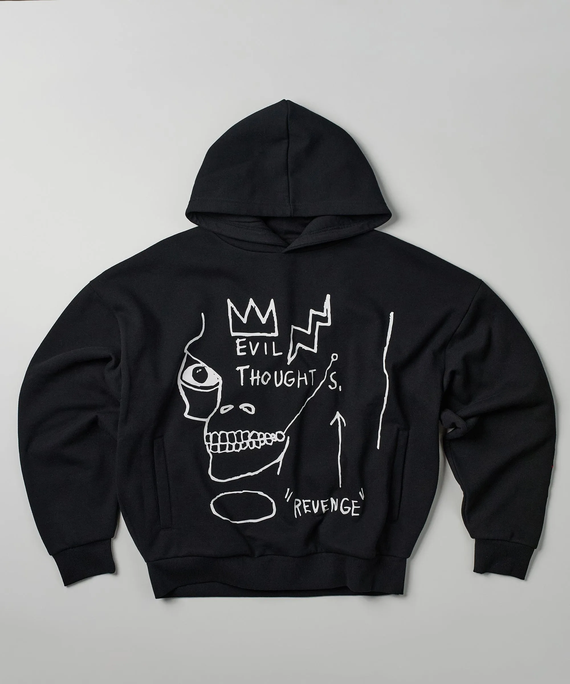 Basquiat™ Evil Thoughts Embroidered Hoodie - Black