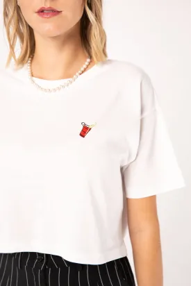 Beerpong Randtreffer | Besticktes Bio Baumwoll Crop Top