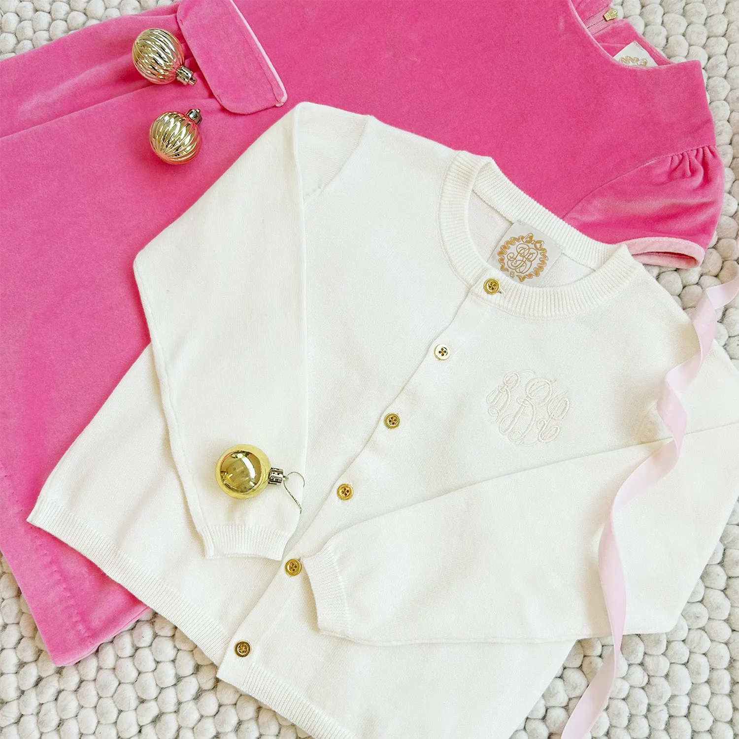 Betts Bow Dress (Velveteen) - Romany Rose with Sandpearl Pink