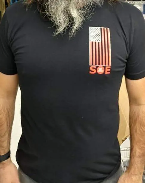 Black Red Silver flag shirt