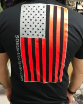 Black Red Silver flag shirt