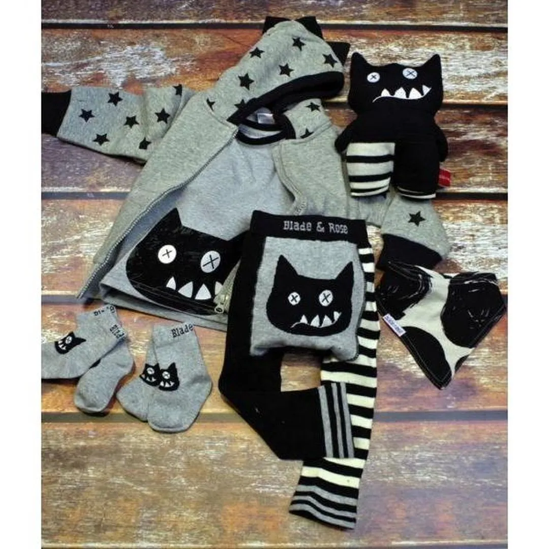 Blade and Rose Crazy Cat Cotton/Spandex Tee 傻貓全棉彈力嬰兒長袖衫