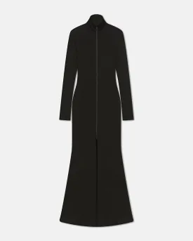 Blaize - Zip-Up Mesh-Jersey Turtleneck Dress - Anthracite