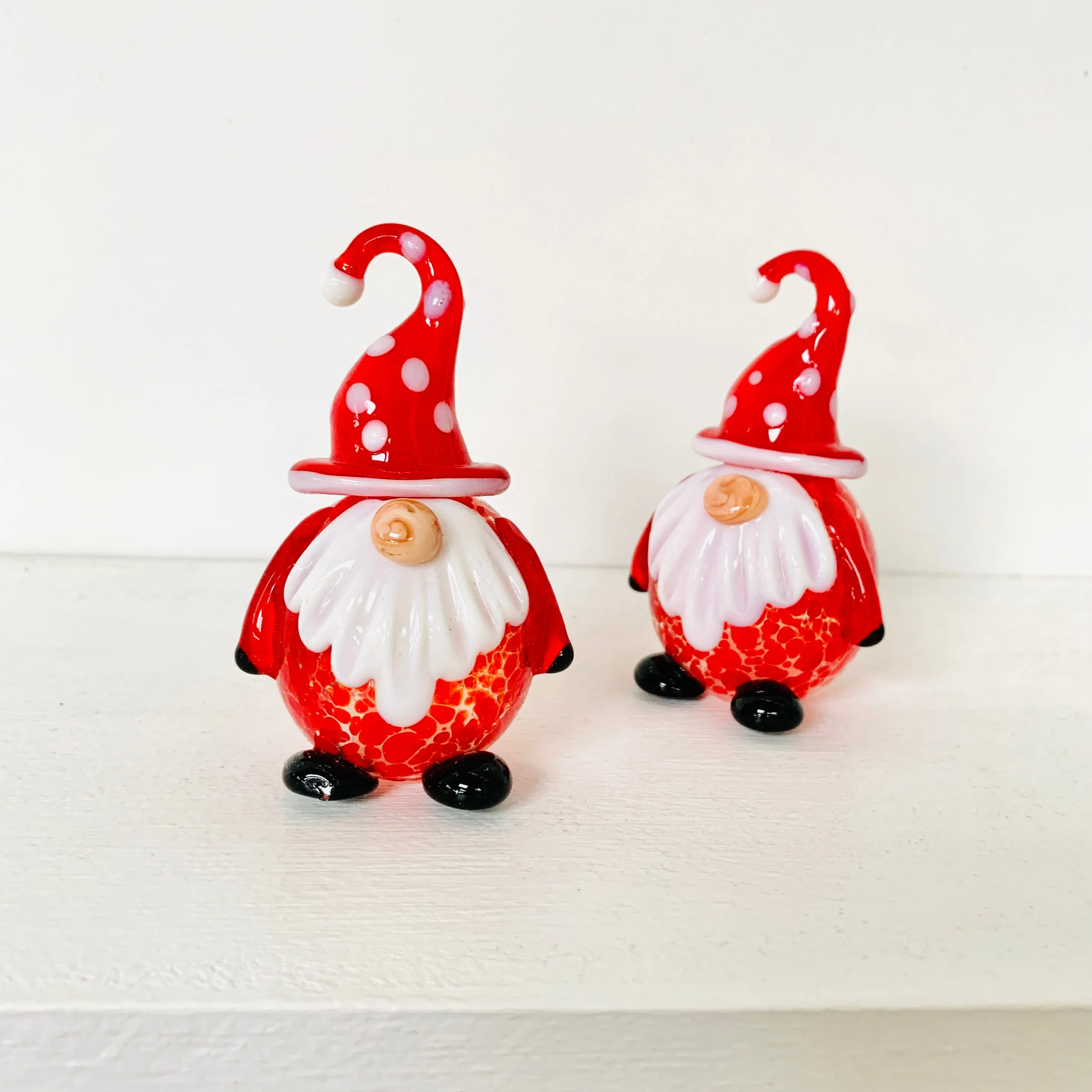 Blown Glass Salt and Pepper Shakers, Gnomes