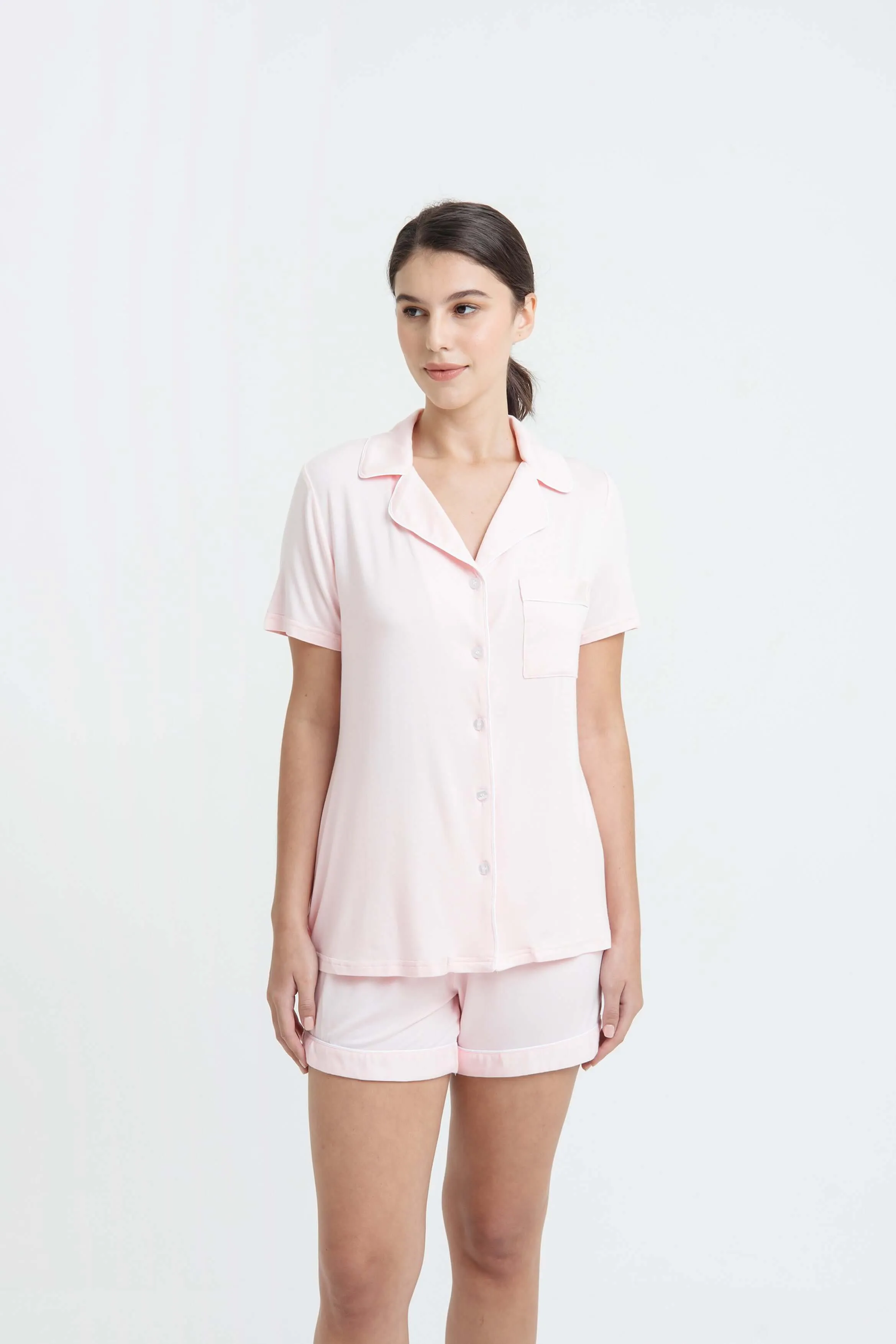 Blush Bamboo Short Pyjamas