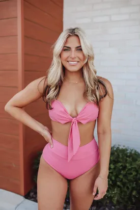Bora Bora Bandeau Swim Top - Confetti Pink