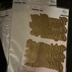 brushed holiday sentiments hot foil stencil die plate by pinkfresh