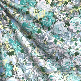 Brushstroke Floral Swimwear Knit Aqua/Grey