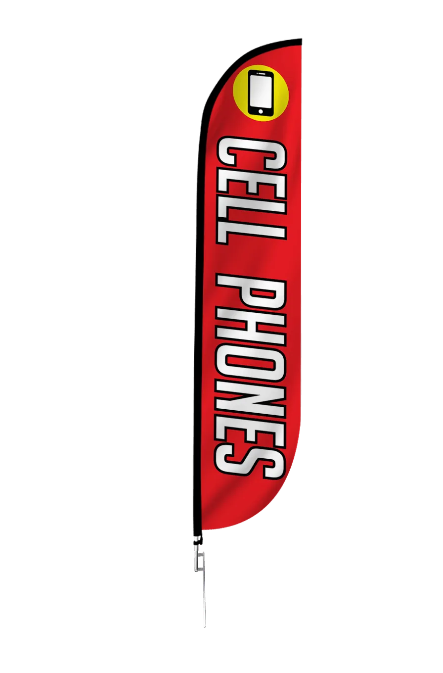 Cell Phones Feather Flag