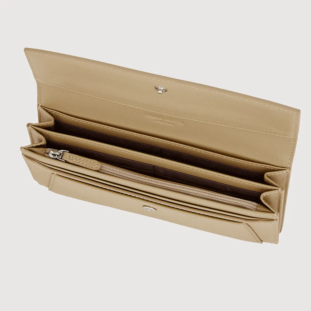 CERMET BIFOLD LONG WALLET WITH ZIP COMPARTMENT (BOX GUSSET)