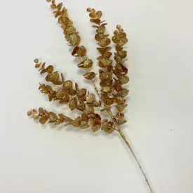 Champagne Gold Sparkling Sequin Glitter Eucalyptus Branch Spray - 23"
