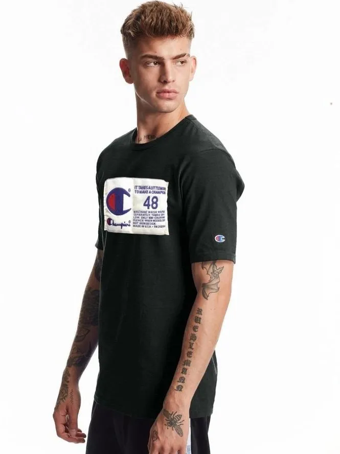 Champion Photo-real Jock Tag Heritage Tee Black GT19 586377 BKC