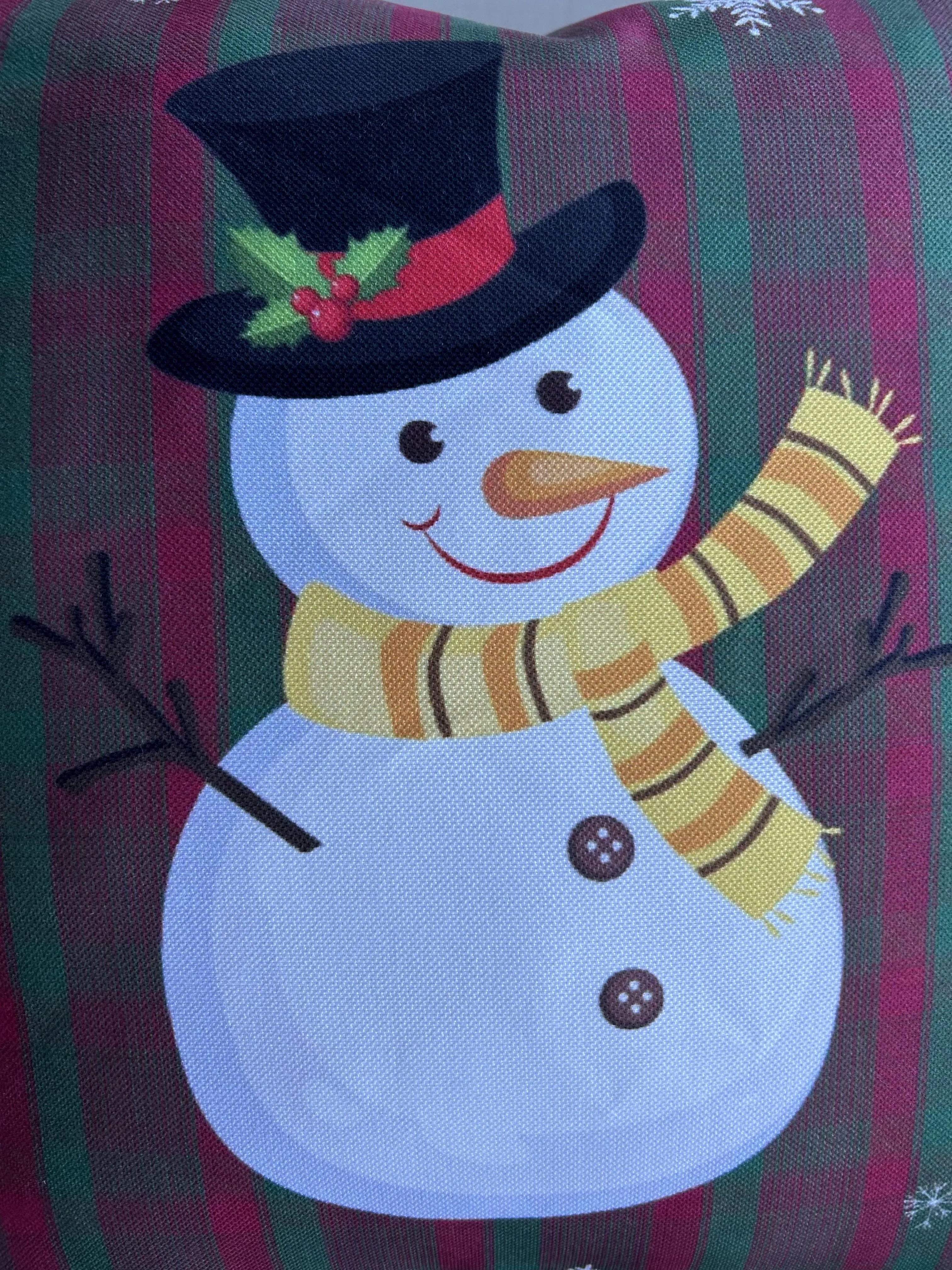 Christmas Snowman Pillow Cover, Holiday Pillow Cover, Winter Decorating