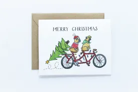 Christmas Tandem Pugs Card