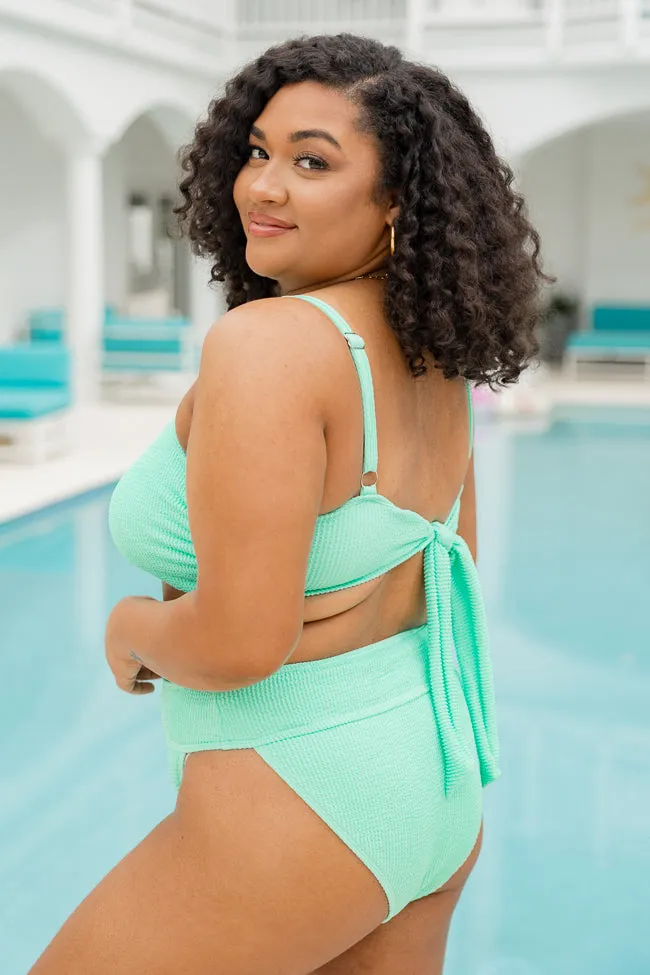 Coastal Kiss Mint Knotted Bikini Top