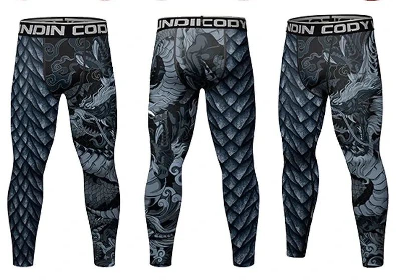 Cody Lundin - Dragon Scales - BJJ compression tights /rash guard / Spats /Pants