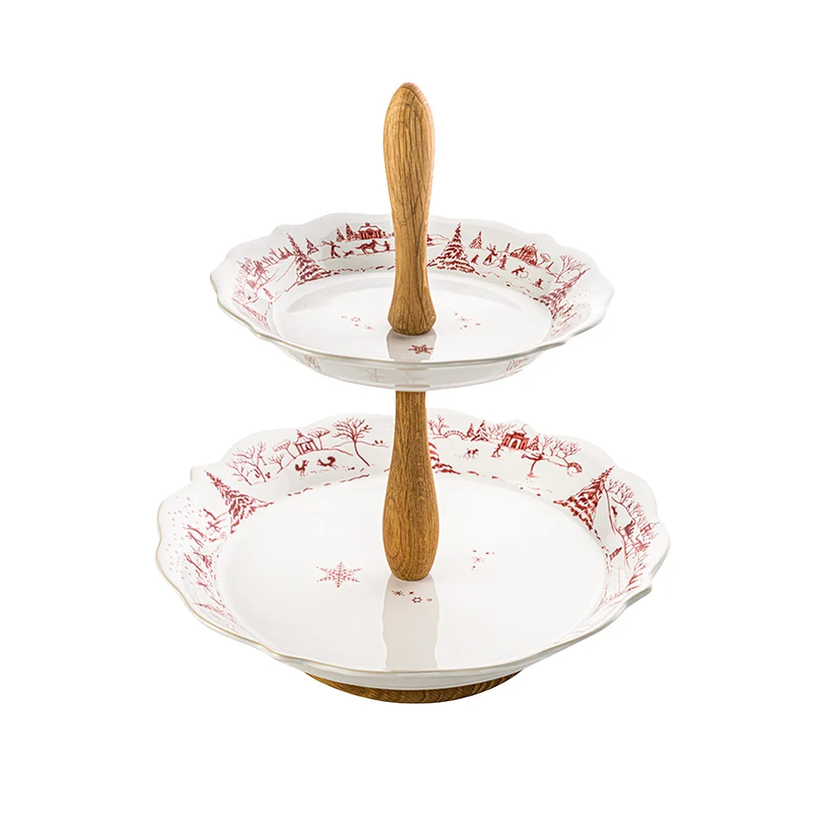 Country Estate Winter Frolic Two Tiered Server