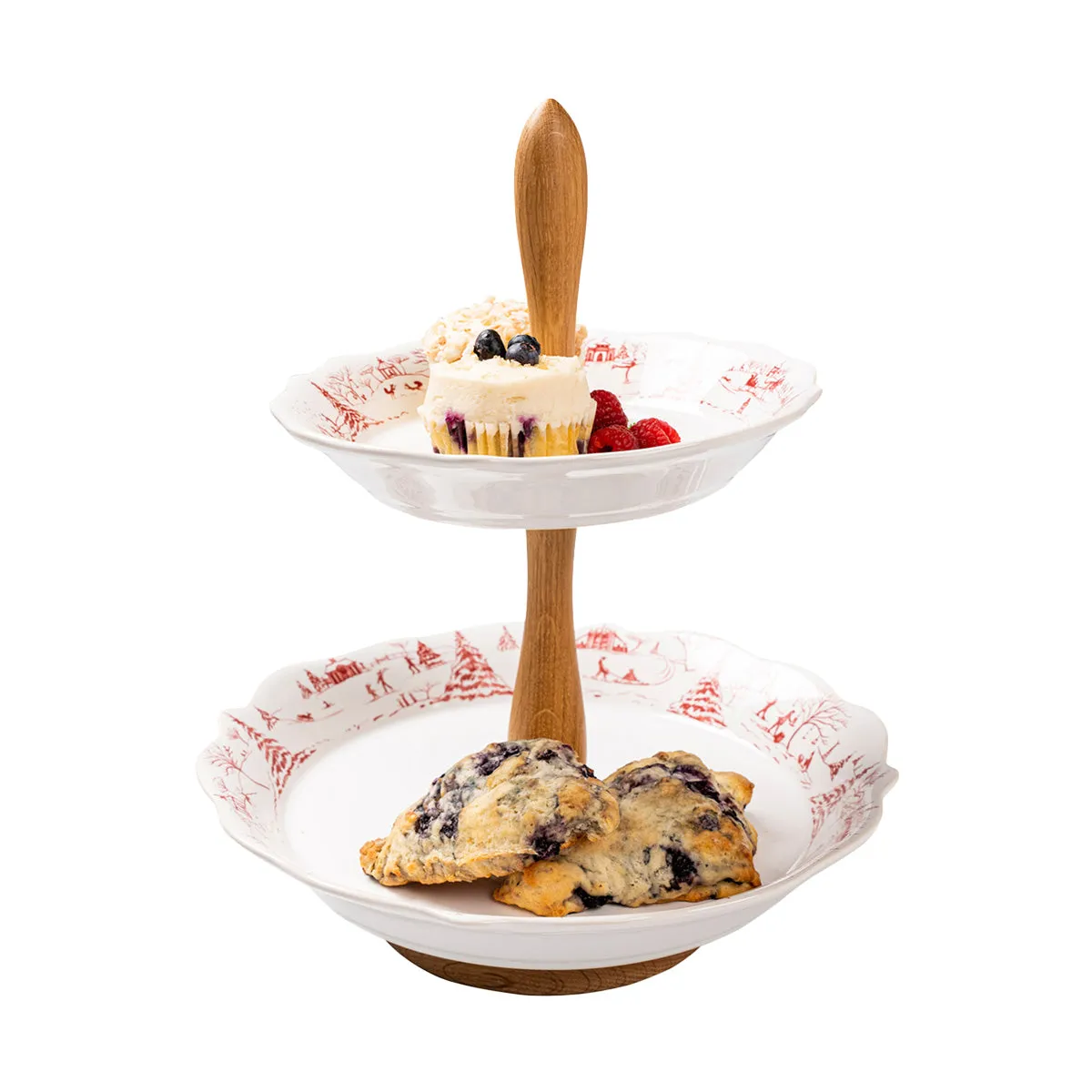 Country Estate Winter Frolic Two Tiered Server