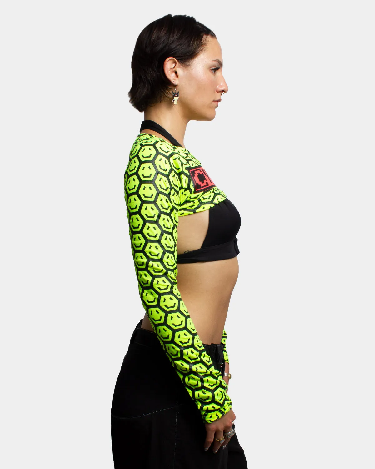 CROP L/S TOP HEX SMILEY