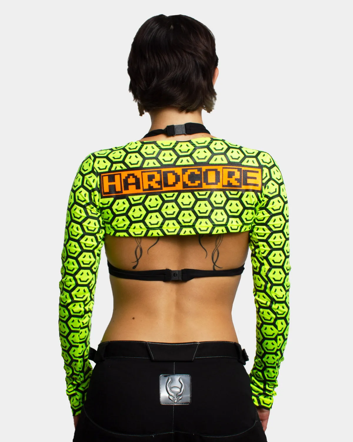 CROP L/S TOP HEX SMILEY