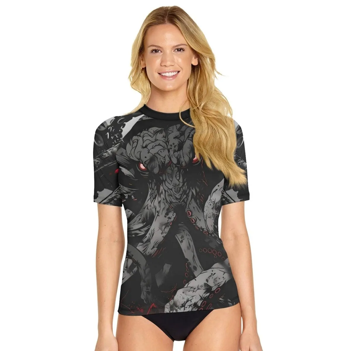 Darkness Cthulhu Women's Short Sleeve Rash Guard