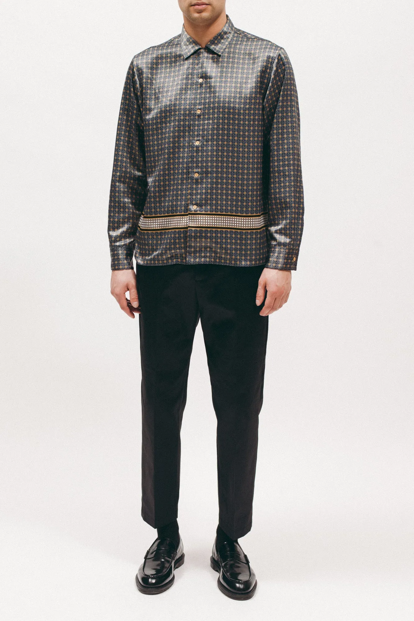 Diamond LS Rayon Shirt - Gold