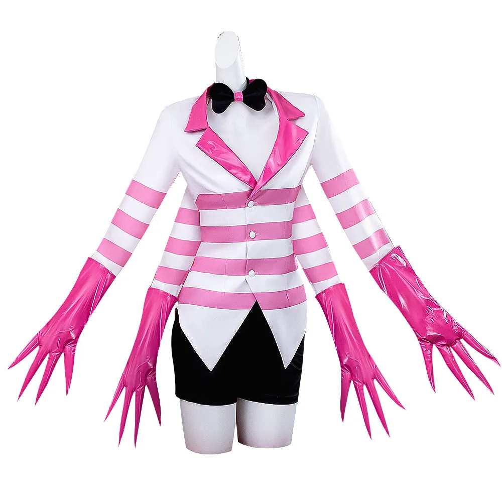 DokiDoki-R Anime Hell Hotel Cosplay Costume White Pink Top Black Shorts
