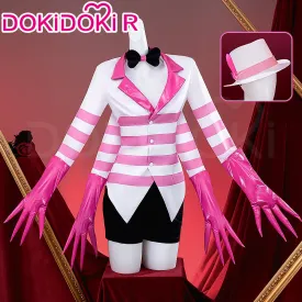 DokiDoki-R Anime Hell Hotel Cosplay Costume White Pink Top Black Shorts