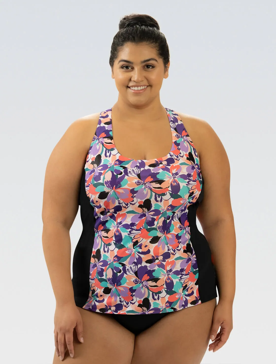 Dolfin Women's Aquashape Twist Back Tankini Top: Bonita Bloom Style